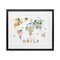Stupell Industries Map Of World Pastel Animals Framed Print Under Glass, design by Carla Daly